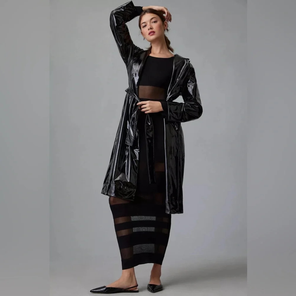Anthropology RHODE Damon Trench Coat Black